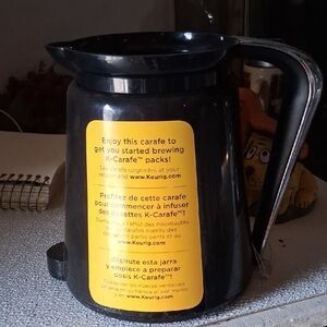 Keurig Black Coffee Carafe with Yellow Label